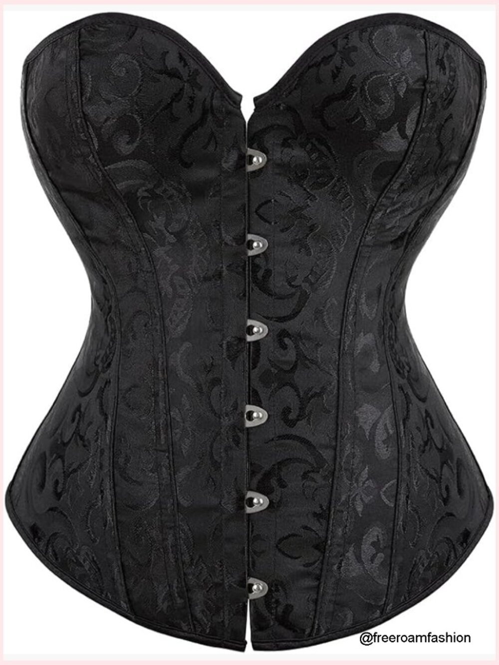 Satin Overbust Corset Waist Cincher with Steel Boning Lace Up Back